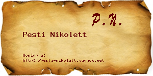 Pesti Nikolett névjegykártya